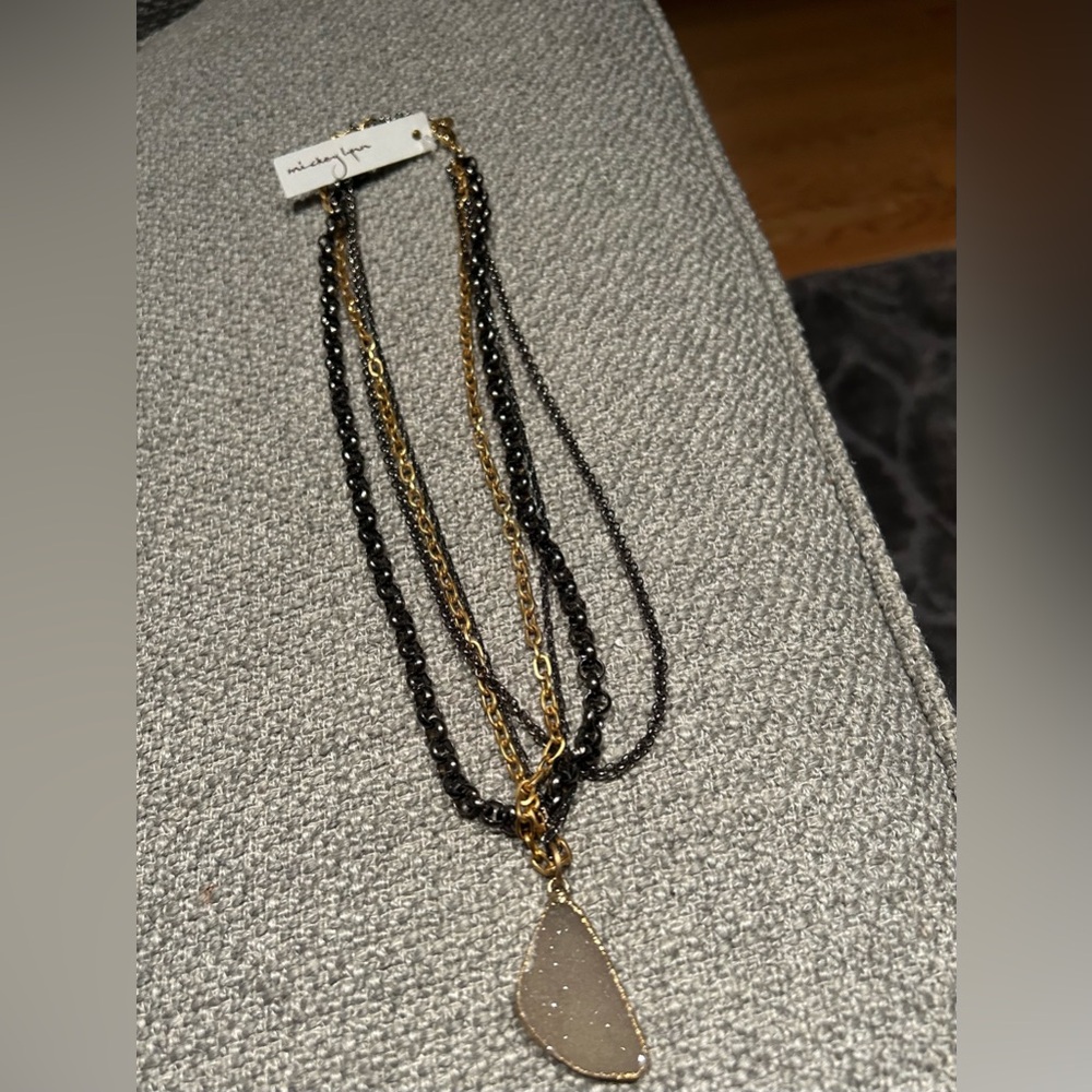 NEW MICKEY LYNN DRUZI MULTI METAL CHAIN NECKLACE